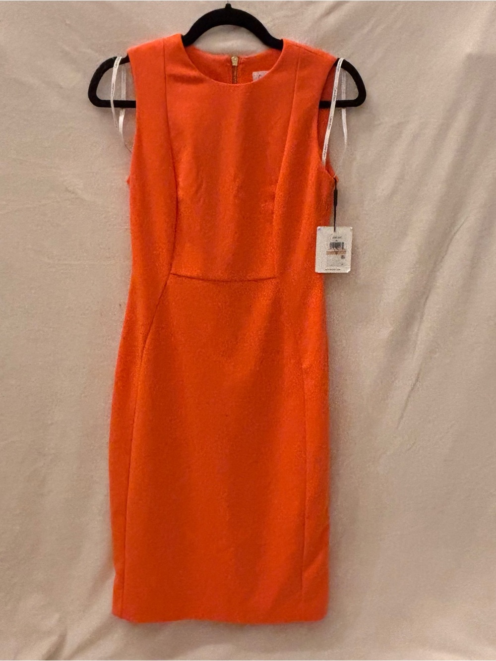 NWT Calvin Klein Bright Orange Sleeveless Dress